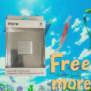 Free 🆕iHome 4-Port USB 2.0 Hub for Mac